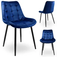 Krzesła - ELEGANCKIE KRZESŁO DO KUCHNI SALONU JADALNI PIKOWANE VELVET GRANAT DO 120KG - miniaturka - grafika 1