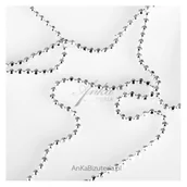 Łańcuszki - ankabizuteria.pl Łańcuszek srebrny rodowany kulka diamentowana 42 cm - miniaturka - grafika 1