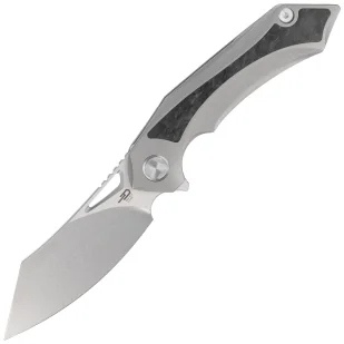 Nóż składany Bestech Kasta Grey Titanium / Marble Carbon Fiber, Mirror Stonewash M390 by Kombou (BT1909A) - Noże - miniaturka - grafika 1