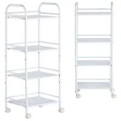 Meble kosmetyczne - Pomocnik kosmetyczny fryzjerski do salonu ST020W uniwersalna szafka wózek stolik na kółkach - miniaturka - grafika 1