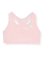 Biustonosze - Nike Damski biustonosz W Nk Df Swsh Nonpded Bra Sports bra Różowy szkło/biały XS - miniaturka - grafika 1