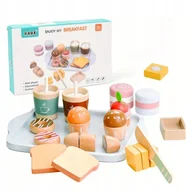 Zabawki sensoryczne - DREWNIANY ZESTAW ŚNIADANIOWY MONTESSORI DLA DZIECI ZABAWKA EDUKACYJNA - miniaturka - grafika 1