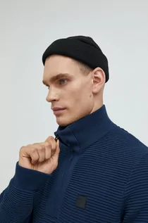 Swetry męskie - Solid sweter bawełniany męski kolor granatowy z półgolfem - grafika 1