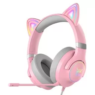 Słuchawki - Onikuma X30 kocie uszy różowe - miniaturka - grafika 1