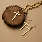 Kolczyki - Kolczyki duże krzyżyki (P15/ROZ/04AU) - miniaturka - grafika 1