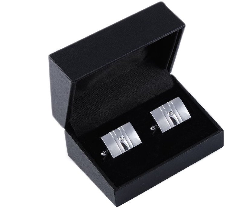 SPINKI + PUDEŁKO Elegancka Metalowa Spinka do Mankietów Koszuli s39