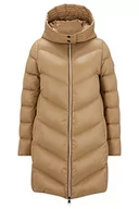 Płaszcze damskie - BOSS Damski płaszcz puchowy Petrana1 z kapturem oversize, beżowy, 42 - miniaturka - grafika 1