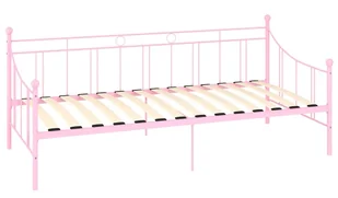 Różowe metalowe łóżko pojedyncze 90x200 cm H3-Z49 - Łóżka - miniaturka - grafika 1