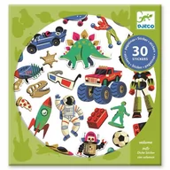 Przybory szkolne - Djeco naklejki wypukłe zabawki retro 30 szt DJ09263 - miniaturka - grafika 1