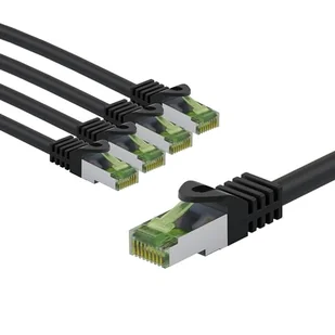 goobay 66599 CAT8.1 kabel sieciowy w zestawie 5 szt. / kabel krosowy ekranowany S/FTP/CU Ethernet, PiMF, LSZH, OFC/Cat 8.1 kabel z 40 Gbits/czarny / 5 x 5 m - Kable miedziane - miniaturka - grafika 1