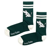Skarpetki męskie - Moomintroll Running Retro męskie skarpety Moomin Socks skarpety męskie, zielony las, biały, 40-45 EU - miniaturka - grafika 1