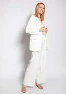 Marynarki i żakiety damskie - Klasyczny żakiet - ZA119 ecru - miniaturka - grafika 1