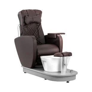 physa Fotel do pedicure elektryczny brodzik na stopy 3 stopnie masażu 120 W 200 kg brązowy - Fotele do pedicure - Fotele kosmetyczne - miniaturka - grafika 1