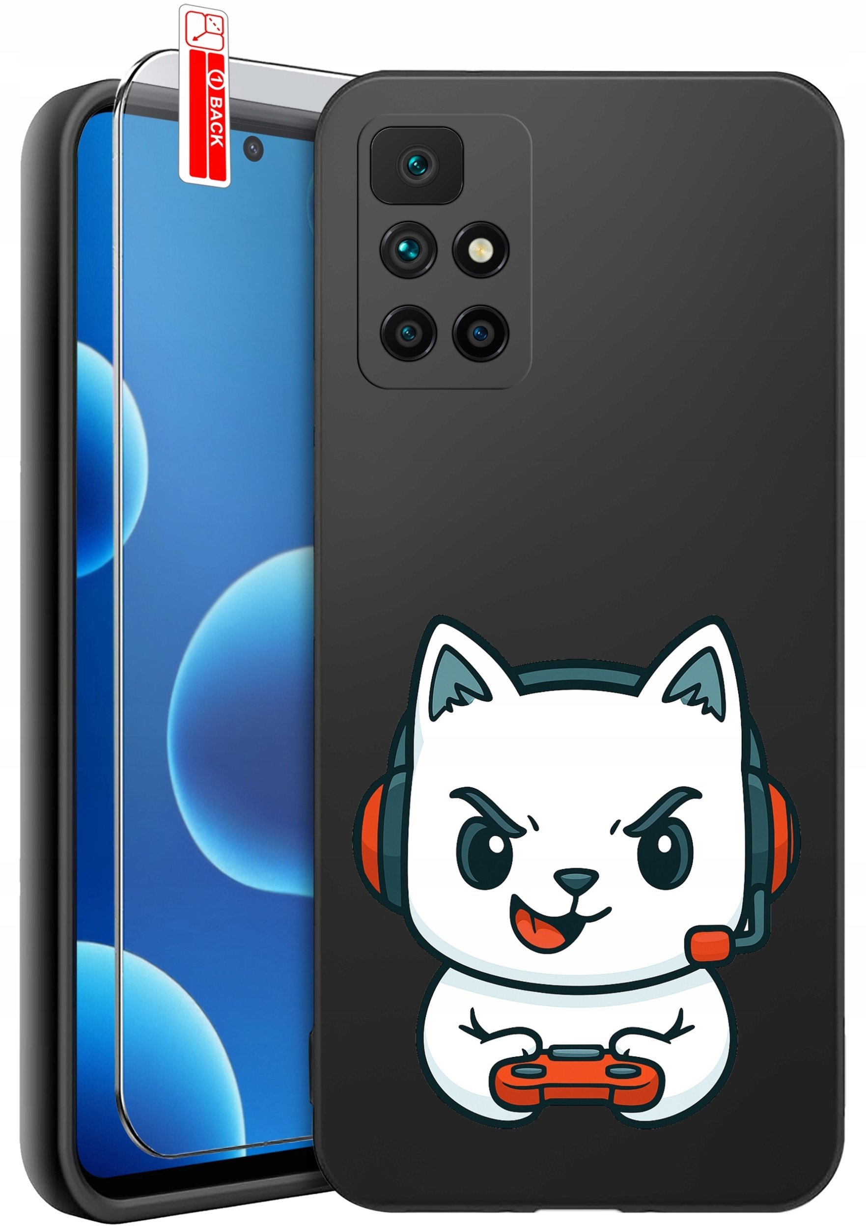 krainaGSM Etui Do Xiaomi Redmi 10 Wzory Silikonowe Matt Case + Szkło 9H