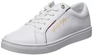 Sneakersy damskie - Tommy Hilfiger Damskie sneakersy Signature Cupsole, biały, 7,5 UK, biały, 42 EU - miniaturka - grafika 1