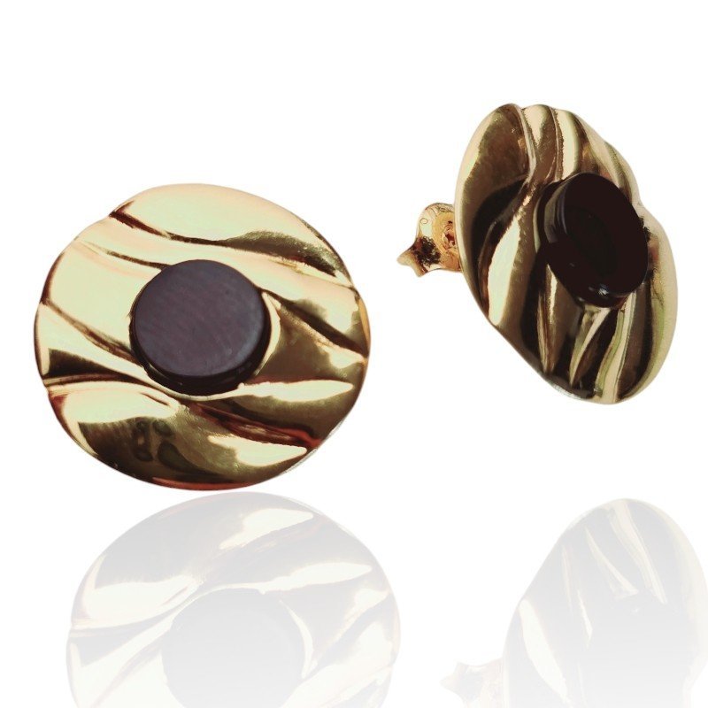 ankabizuteria.pl Kolczyki srebrne pozłacane z wiśniowym bursztynem fa