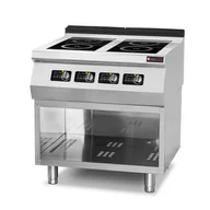 Piece, kotły  i płyty grzejne gastronomiczne - Resto Quality Kuchnia indukcyjna 4-palnikowa 12 kW 400V podstawa otwarta linia 700 RQ.PLS.7IND020 - miniaturka - grafika 1