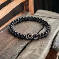 Bransolety męskie - Męska bransoletka : TALIZMAN : agat tybetański - Pakamera - miniaturka - grafika 1