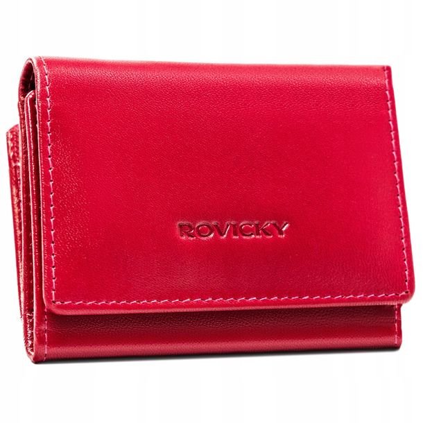 Portfel damski Rovicky skórzany na karty z ochroną RFID na prezent skóra