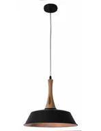 Lampy sufitowe - Nave Loftowa LAMPA wisząca 7067922 metalowa OPRAWA zwis czarny drewno 7067922 - miniaturka - grafika 1