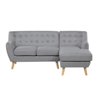 Narożniki - Beliani Sofa jasnoszara - kanapa - tapicerowana - narożnik - MOTALA - miniaturka - grafika 1
