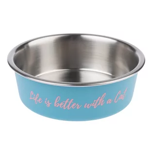 TIAKI Miska ze stali nierdzewnej „Better With A Cat” - 850 ml, Ø 17,2 cm - Miski dla kotów - miniaturka - grafika 1