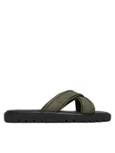 Klapki i japonki męskie - Calvin Klein Klapki Sq Molded Sandal Xcross Wb HM0HM02101 Zielony - miniaturka - grafika 1