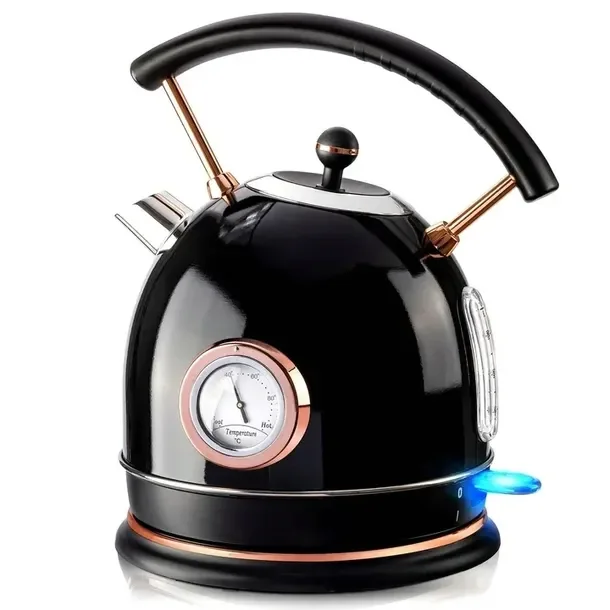 Czajnik Elektryczny Bezprzewodowy Led Modny 1,8l 1500w Inox Z Termometrem