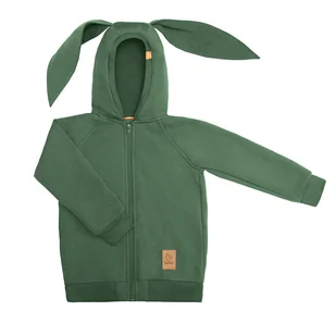 Bluza z uszami królika - zielona - Bluzy i sweterki niemowlęce - miniaturka - grafika 1