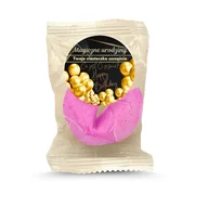 Desery dla dzieci - Ciasteczko z wróżbą z naklejką okrągłą "Black Magiczne urodziny" 6g PINK - miniaturka - grafika 1