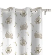Firany i zasłony dla dzieci - Zasłona dla dzieci BUNNY BLISS wzór D252 | zajączki w gałązkach 150 x 150 cm tkanina standard - miniaturka - grafika 1