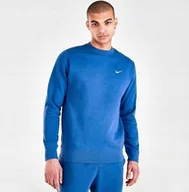 Bluzy męskie - Bluza męska Nike Club Hoody Swoosh niebieska bez kaptura 611467-408 r. L - miniaturka - grafika 1