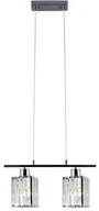 Lampy sufitowe - ELEM Kryształowa lampa klosze na czarnej listwie 6791/2 8C z serii LUKSOR - miniaturka - grafika 1