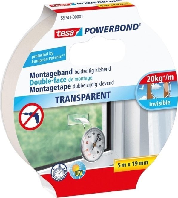 Tesa TRANSPARENT 2-SIDED TAPE 19MMX5M TESA