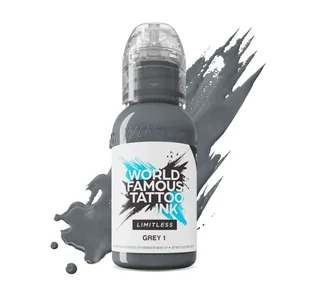 Farba World Famous Limitless Tattoo Ink - Grey 1 30 ml - Wyposażenie studia tatuażu - miniaturka - grafika 1