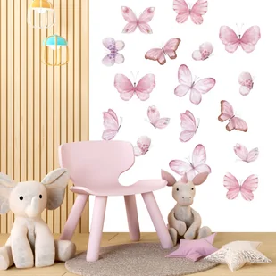 NAKLEJKI NA ŚCIANĘ DLA DZIECI SAMOPRZYLEPNE DO POKOJU DZIECKA Ozdoba Motyle - Naklejki na ścianę - miniaturka - grafika 1