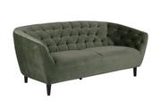 Sofy i kanapy - Actona Sofa 3osobowa Ria Velvet forest green - miniaturka - grafika 1