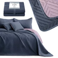 Narzuty - Amelia Home Narzuta na łóżko pikowana 170x210 Softa dwustronna węgiel/fiołek AH/SOFT/CHMA/1721 - miniaturka - grafika 1