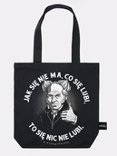 Torby i wózki na zakupy - JAK SIĘ NIE MA, CO SIĘ LUBI / SCHOPENHAUER / torba bawełniana czarna - miniaturka - grafika 1