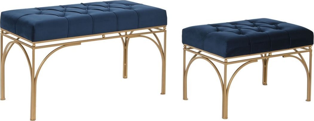 DKD Home Decor Taboret DKD Home Decor Niebieski Złoty Metal 80 x 40 x 48 cm 2 Sztuk