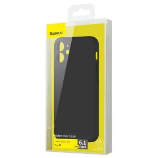 Baseus Liquid Silica Gel Case Elastyczne żelowe etui iPhone 12 Czarny (WIAPIPH61N-YT01) WIAPIPH61N-YT01 - Etui i futerały do telefonów - miniaturka - grafika 1