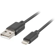 Kable USB - LANBERG LANBERG Kabel Lightning - USB-A M/M 1m czarny, pełna miedź - miniaturka - grafika 1