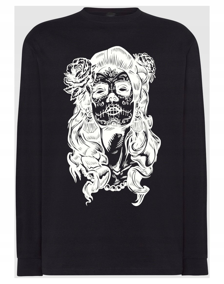 Longsleeve męski nadruk kobieta CZASZKA r.XS
