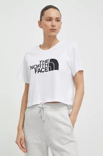 Koszulki sportowe damskie - The North Face t-shirt bawełniany damski kolor biały NF0A87NAFN41 - grafika 1