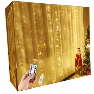 Kurtyna Świetlna Sople 300Led Girlanda Lampki Biały Ciepły - Oświetlenie świąteczne - miniaturka - grafika 1