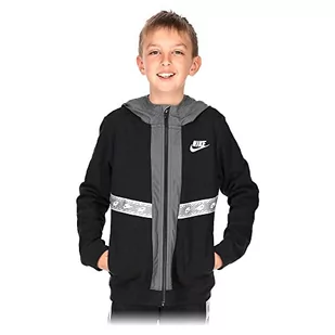 Nike Bluza chłopięca B NSW Elevated Trims Fz, czarny/szary (Iron Grey/Lt Smoke Grey/White), 13 Lat - Bluzy dla chłopców - miniaturka - grafika 1