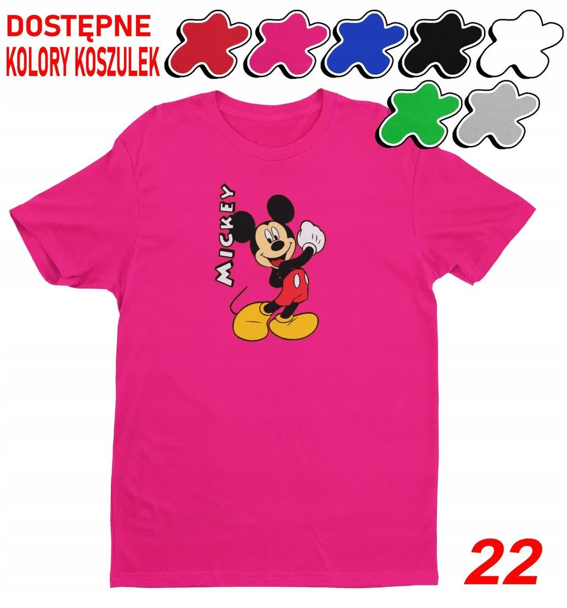 Dziecięca Koszulka Z Nadrukiem Duży Wybór Myszka Miki Różne -L 146-152