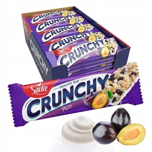 Baton Crunchy ze śliwkami podlany polewą waniliową 40g- zestaw 25 sztuk - Przekąski dla dzieci - miniaturka - grafika 1