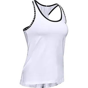 Under Armour Damski UA Knockout Tank, tank top treningowy, niezbędna odzież na siłownię (White/White/Black(100)) XXL 1351596-100-XX-Large - Koszulki i topy damskie - miniaturka - grafika 1