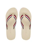 Klapki i japonki damskie - Tommy Hilfiger Japonki Th Corporate Wedge Beach Sandal FW0FW08520 Beżowy - miniaturka - grafika 1